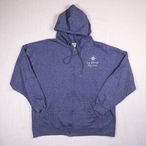 Friday Harbor Compass Rose Full Zip Hoodie Size 2XL Blue Island Life Jacket